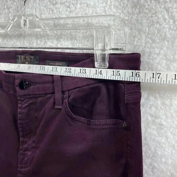 JEN7 by 7 For All Mankind Ankle Skinny Jeans Size 8 Sateen Brushed Purple Hippie - Picture 12 of 16